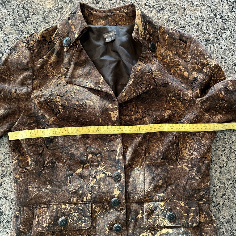 Anthracite Ladies Blazer Tweed Paisley Textured Camouflage Size 12 Women - Picture 9 of 14